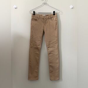 Jordache Tan Skinny Cotton Pants with Branded Button